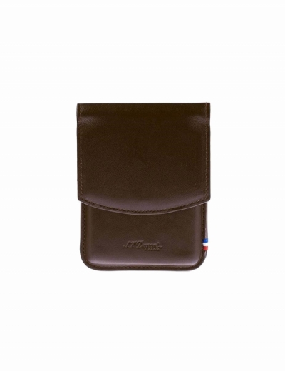 S.T. Dupont Brown Leather Cigarillo Case