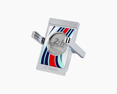 S.T. Dupont Le Mans silver blue cigar cutter & stand