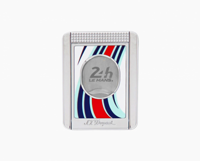 S.T. Dupont Le Mans silver blue cigar cutter & stand