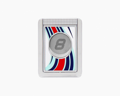 S.T. Dupont Le Mans silver blue cigar cutter & stand
