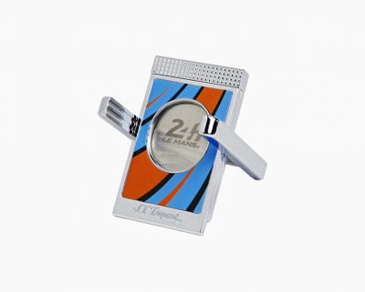 S.T. Dupont Le Mans silver orange cigar cutter & stand