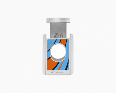 S.T. Dupont Le Mans silver orange cigar cutter & stand