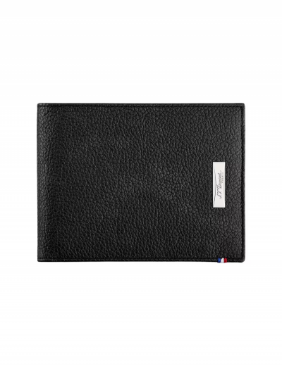 S.T. Dupont Line D black smooth leather wallet 6 credit cards