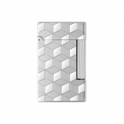 S.T. Dupont Initial Guilloche lighter silver 