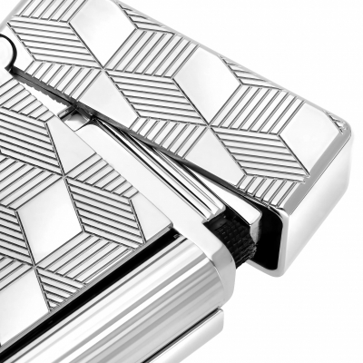 S.T. Dupont Initial Guilloche lighter silver 