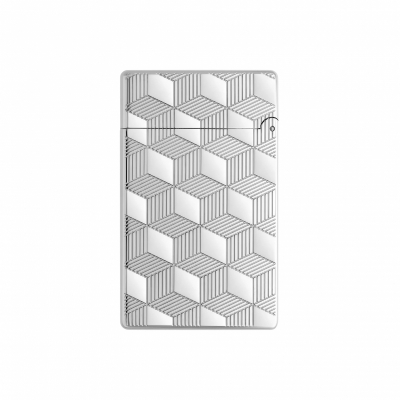 S.T. Dupont Initial Guilloche lighter silver 