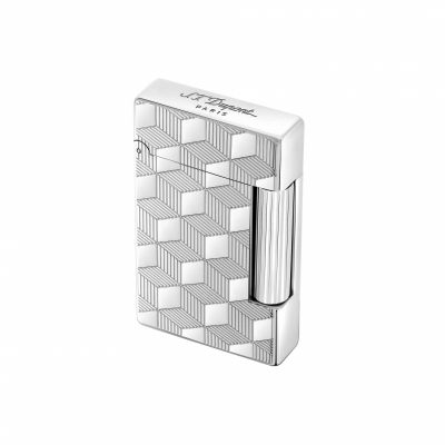 S.T. Dupont Initial Guilloche lighter silver 