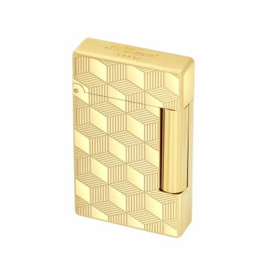 S.T. Dupont Initial Guilloche lighter Gold