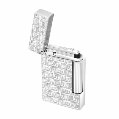 S.T. Dupont Initial Guilloche lighter silver
