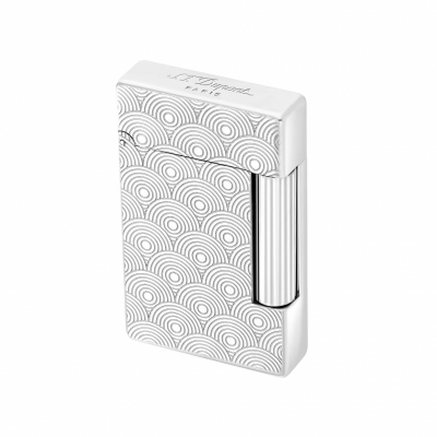 S.T. Dupont Initial Guilloche lighter silver