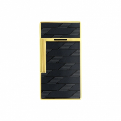 S.T. Dupont Biggy Lacquered lighter  monogram 1872  Black