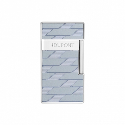 S.T. Dupont Biggy Lacquered lighter Monogram 1872 light gray 