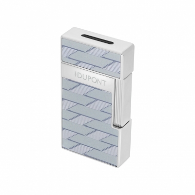 S.T. Dupont Biggy Lacquered lighter Monogram 1872 light gray 