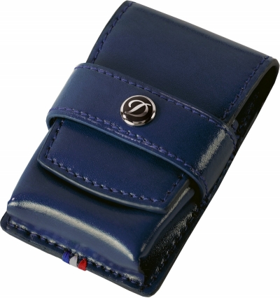 S.T. Dupont Line D blue smooth leather lighter case