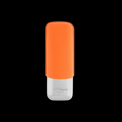 S.T Dupont 2 CIGAR CASE CHROME ORANGE