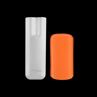 S.T Dupont 2 CIGAR CASE CHROME ORANGE