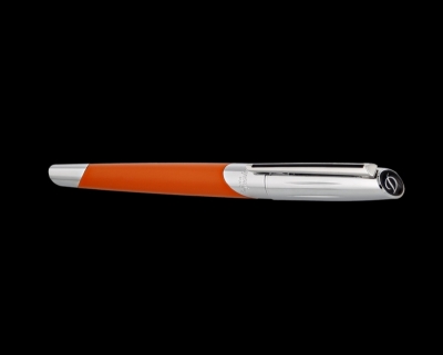 S.T Dupont Defi Millennium Silver & Mat Orange Fountain Pen