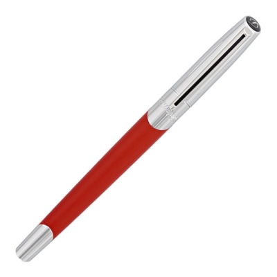 S.T Dupont Defi Millennium Silver & Mat Red Fountain Pen