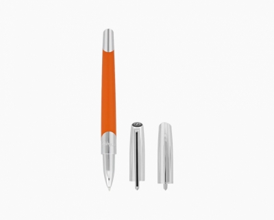 S.T. Dupont Defi Millennium silver & matt orange rollerball pen