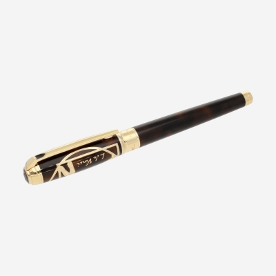 S.T. Dupont Line D Fountain Pen Prestige Brown Vitruvian Man