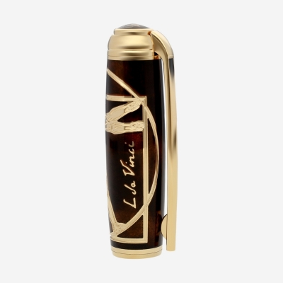 S.T. Dupont Line D Fountain Pen Prestige Brown Vitruvian Man