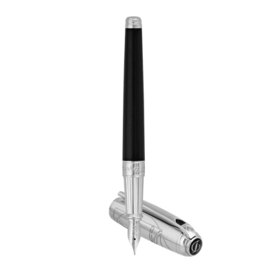 S.T. Dupont Line D Fountain Pen Premium Black Vitruvian Man