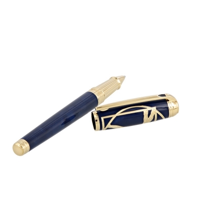 S.T. Dupont Line D Rollerball Prestige Blue Vitruvian Man
