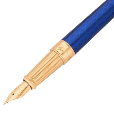 S.T. Dupont Line D Eternity Fountain Pen Large Dragon Royal Blue