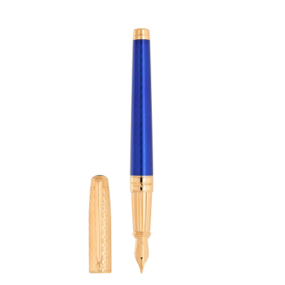 S.T. Dupont Line D Eternity Fountain Pen Large Dragon Royal Blue