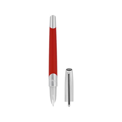 S.T Dupont Defi Millennium Silver & Mat Red Fountain Pen