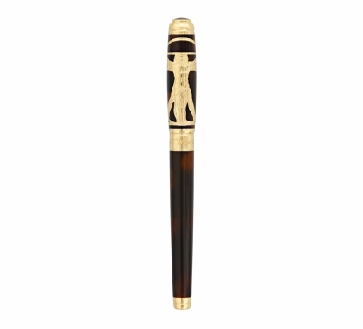 S.T. Dupont Line D Fountain Pen Prestige Brown Vitruvian Man