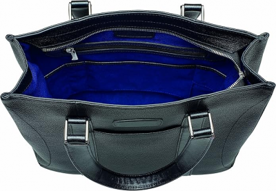 S.T. Dupont Line D black soft leather shopping bag