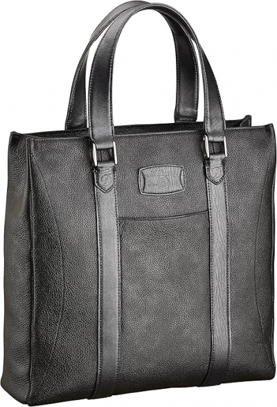 S.T. Dupont Line D black soft leather shopping bag