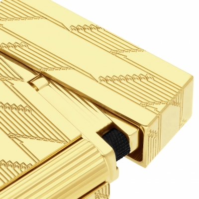 S.T. Dupont Ligne 2 guilloche monogram 1872 gold zapalniczka