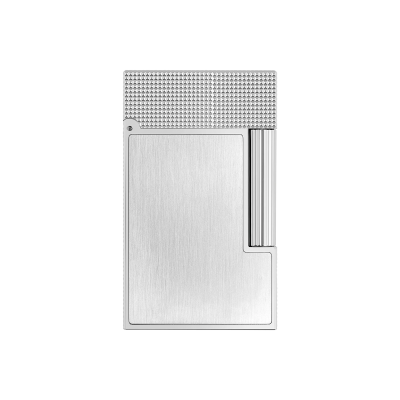 S.T. Dupont Ligne 2 microdiamond head brushed platinum lighter