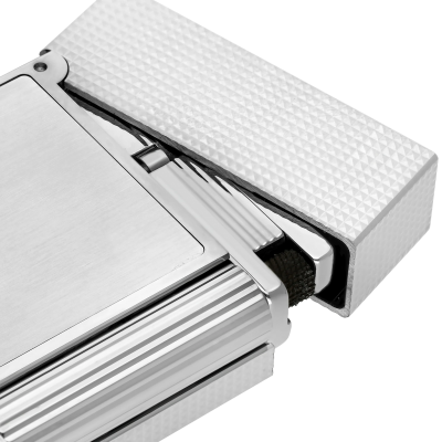 S.T. Dupont Ligne 2 microdiamond head brushed platinum lighter