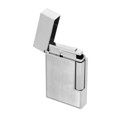 S.T. Dupont Ligne 2 microdiamond head brushed platinum lighter