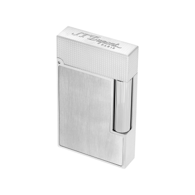 S.T. Dupont Ligne 2 microdiamond head brushed platinum lighter