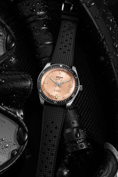 Vulcain Skindiver Nautique - Salmon Beige Luminova