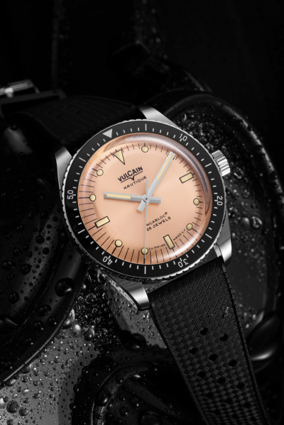 Vulcain Skindiver Nautique - Salmon Beige Luminova
