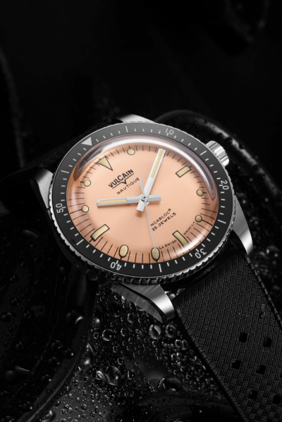Vulcain Skindiver Nautique - Salmon Beige Luminova