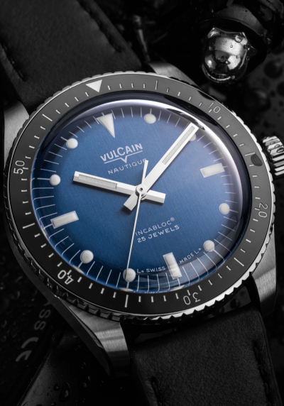 Vulcain Skindiver Nautique - Blue with White Lum