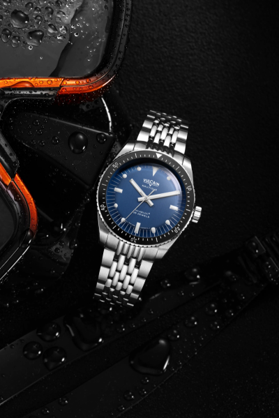 Vulcain Skindiver Nautique - Blue with White Lum