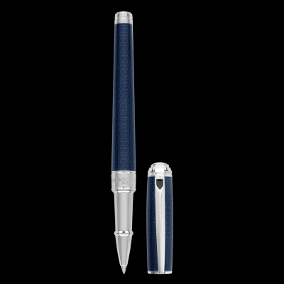 S.T. Dupont Line D rollerball guilloche under blue lacquer medium