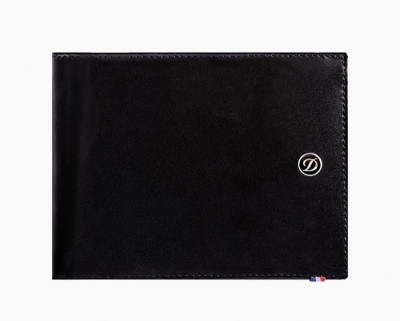 Line D black smooth leather wallet-8-credit card slots