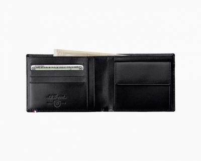 Line D black smooth leather coin purse/wallet-4 credit card slots