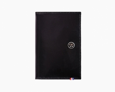 Line D black leather business card holder