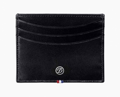 Line D black smooth leather credit card holder