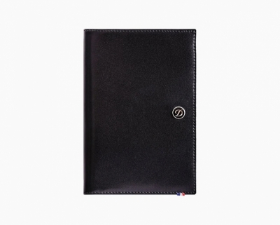 Line D black leather passport cover