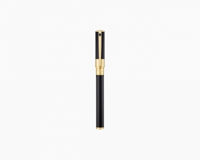 S.T. Dupont D-Initial rollerball pen black golden chrome finish
